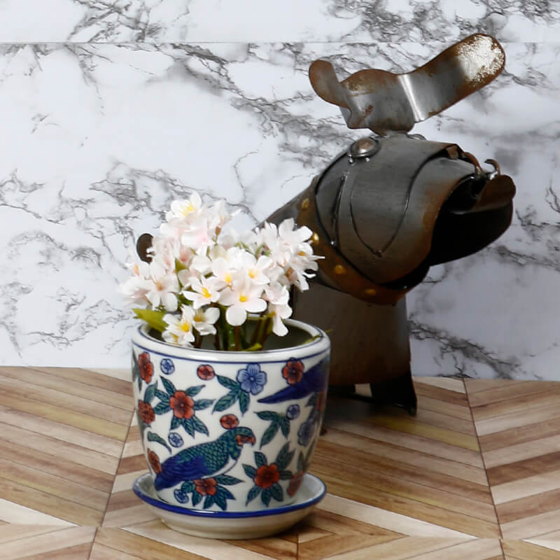Coloured Parrot Ceramic Planter