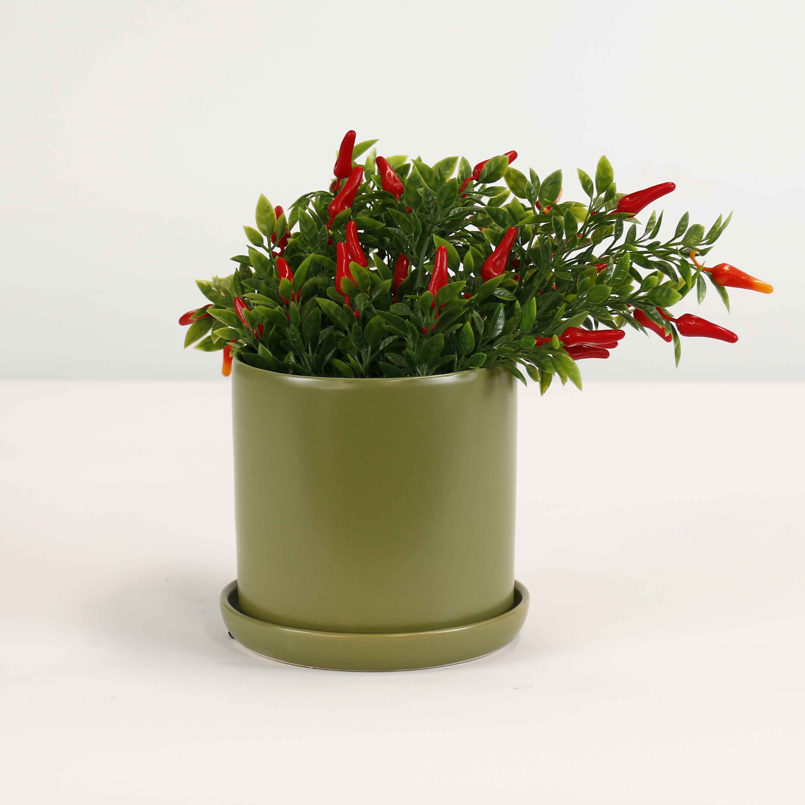 Cylinder Pots With Saucers