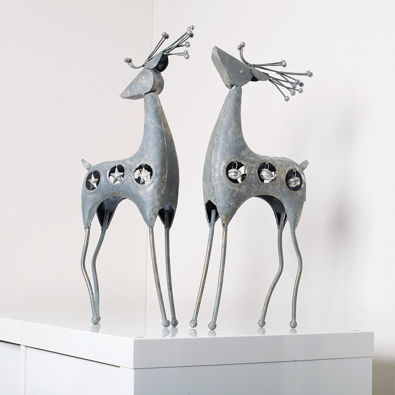 Reindeer With Stars Metal Decor