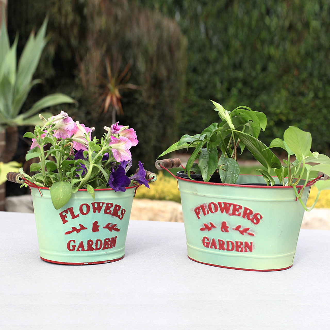 Vintage Metal Bucket Pot Decor
