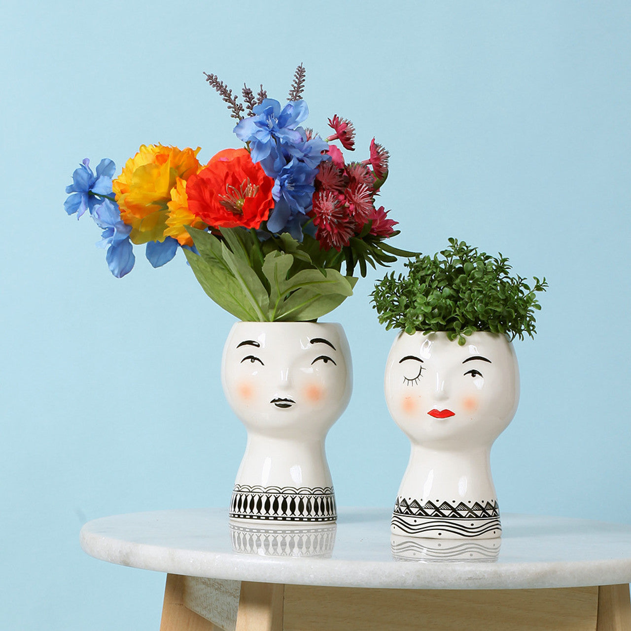 Princess Faces Ceramic Vases