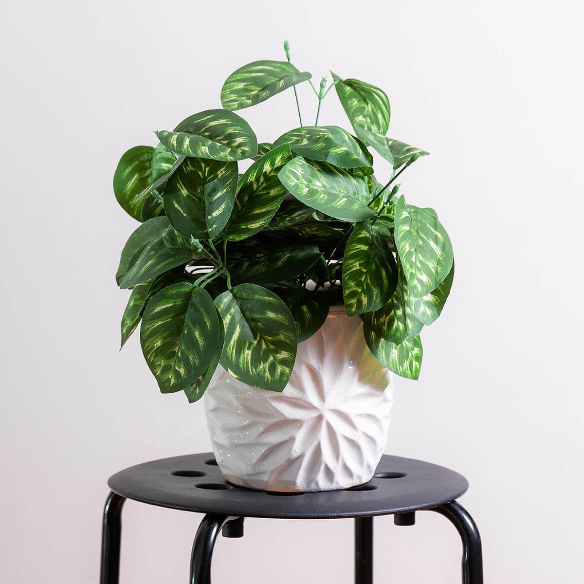 Ava Embossed Floral Ceramic Planter