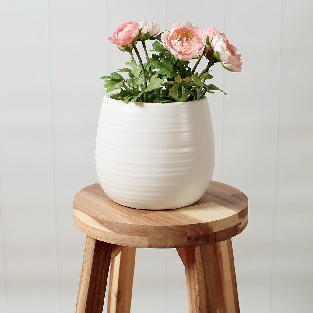 White Egg Ceramic Pot
