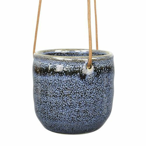 Mia Hanging Planter In Seaspray Blue