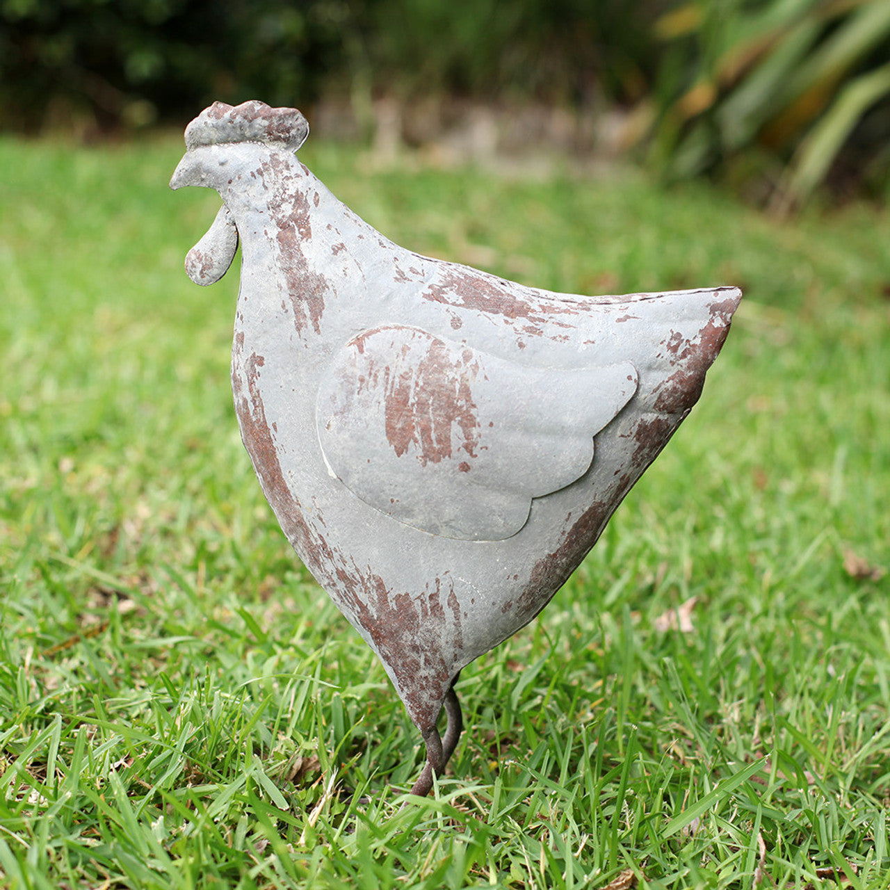 Small Rustic Hen Garden Decor