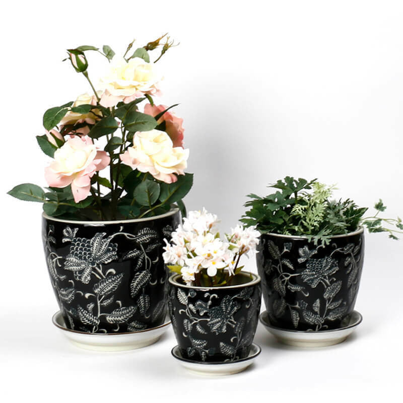 Black Pine Ceramic Planter