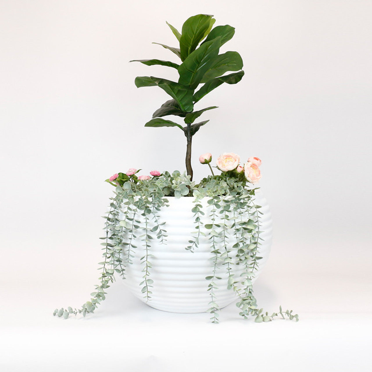White Striped Lightweight Pot