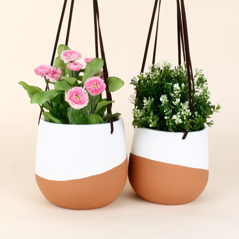 Terracotta Wave Hanging Pot