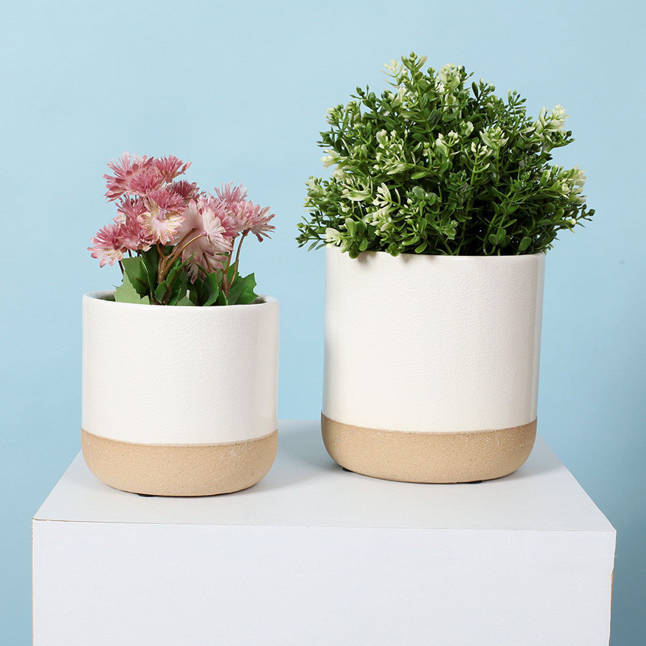 Straight Antiqued Ceramic Pot