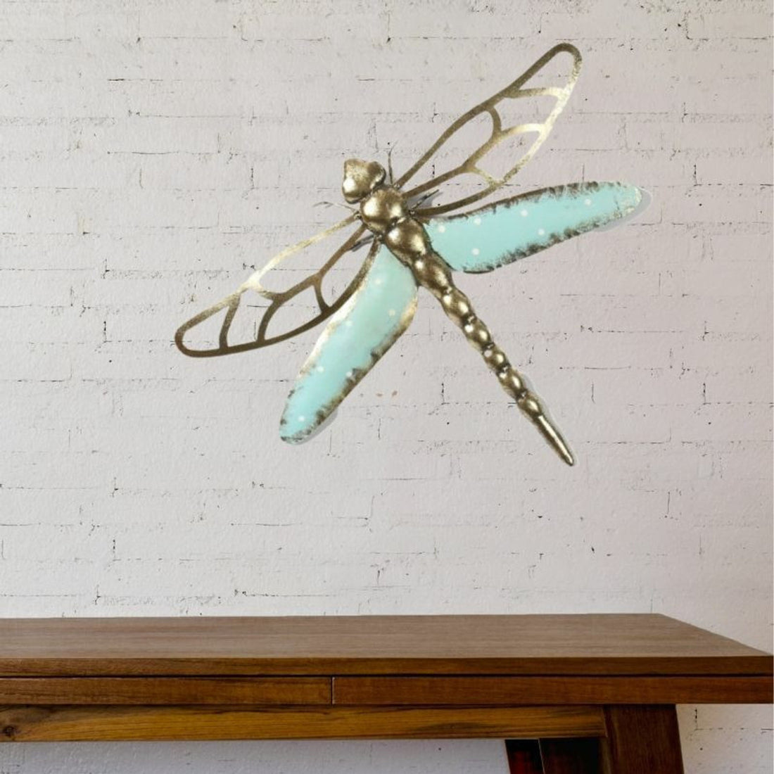Gold Turquoise Dragonfly Wall art
