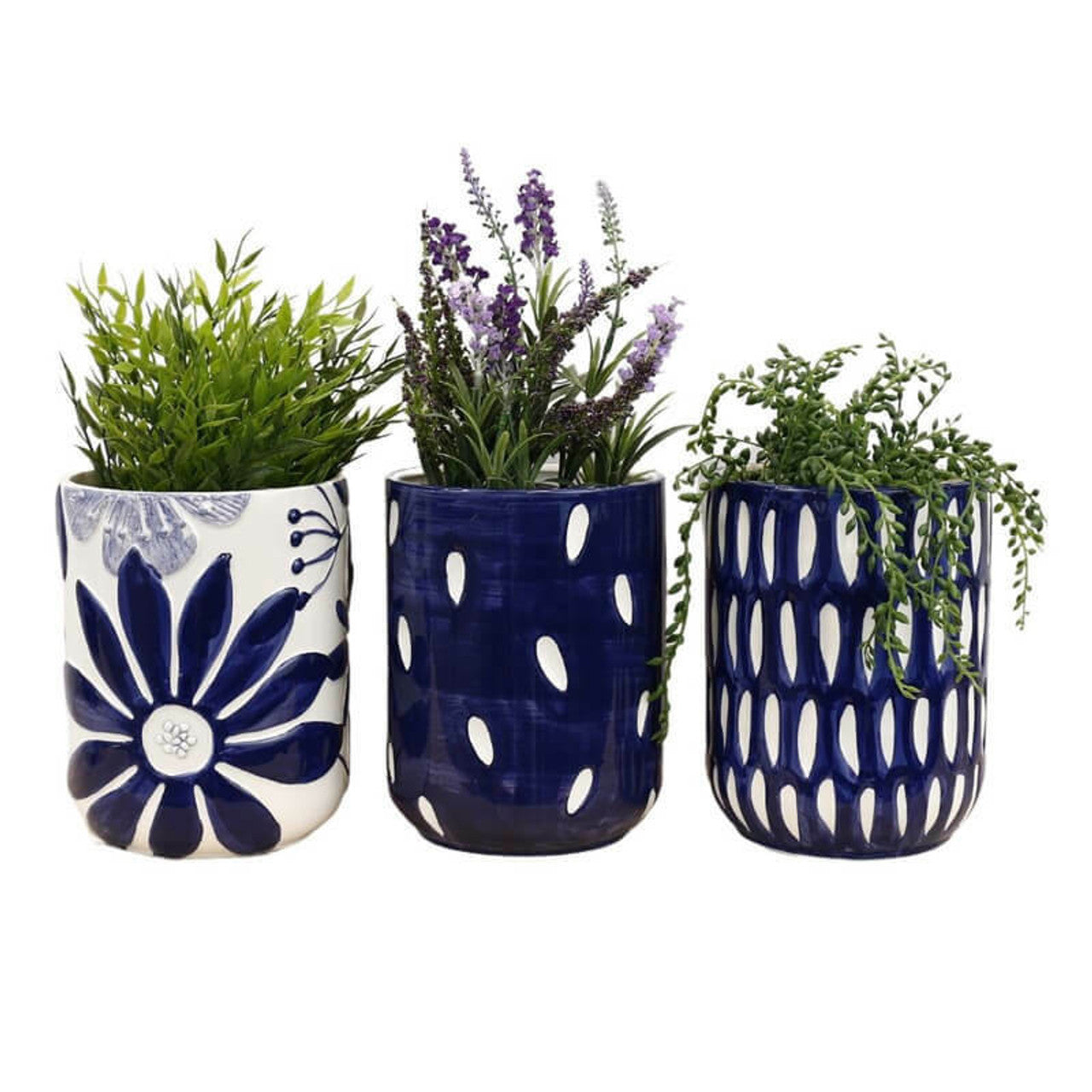 Blue And White Planters