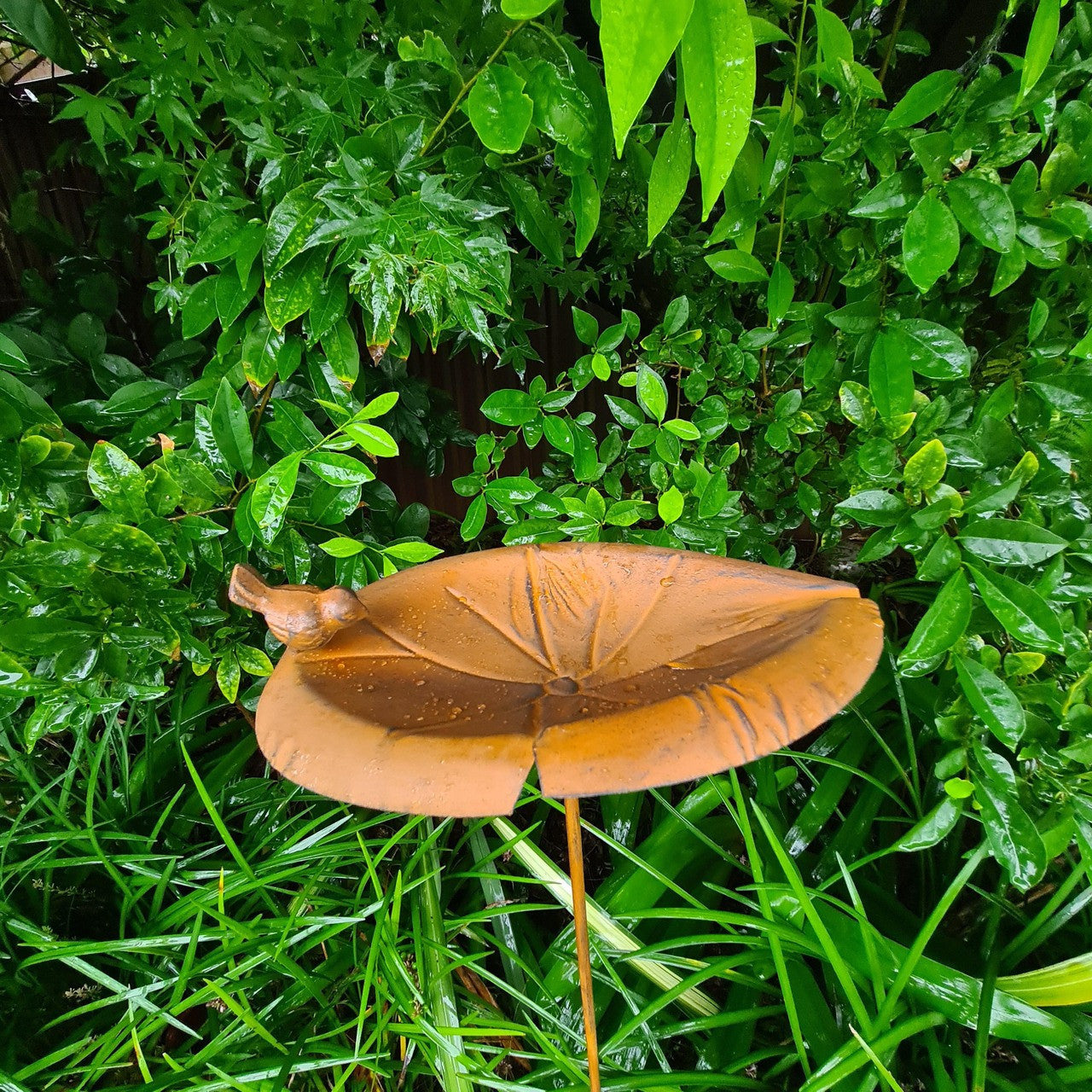 Bird on Leaf Stake