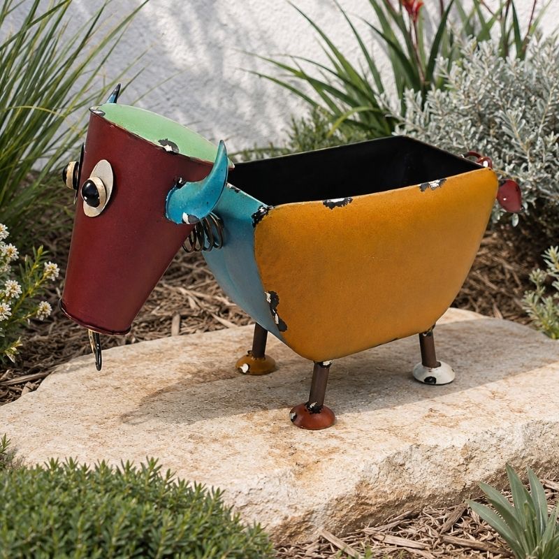 Moo-ve Over Metal Garden Planter