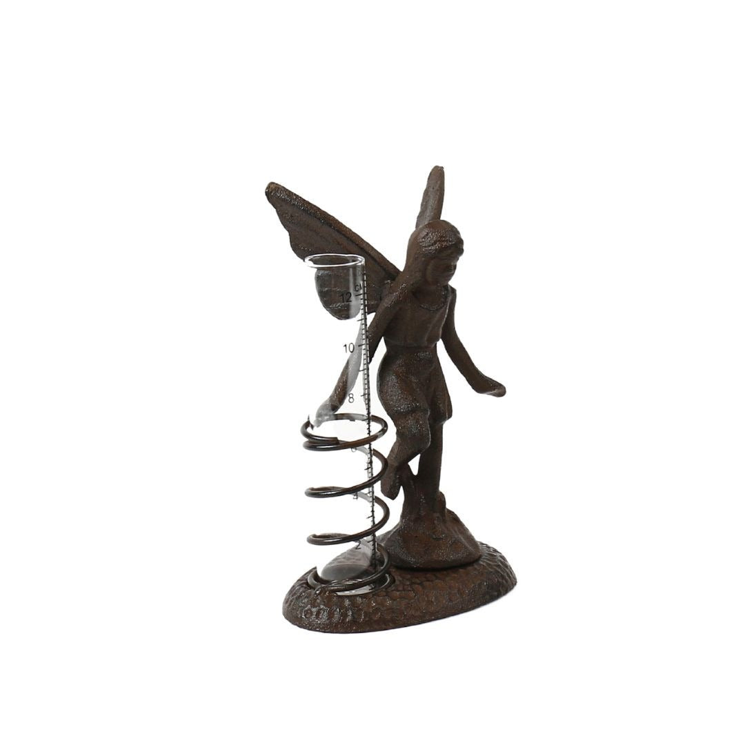 Cast Iron Fairy Rain Gauge Garden Decor