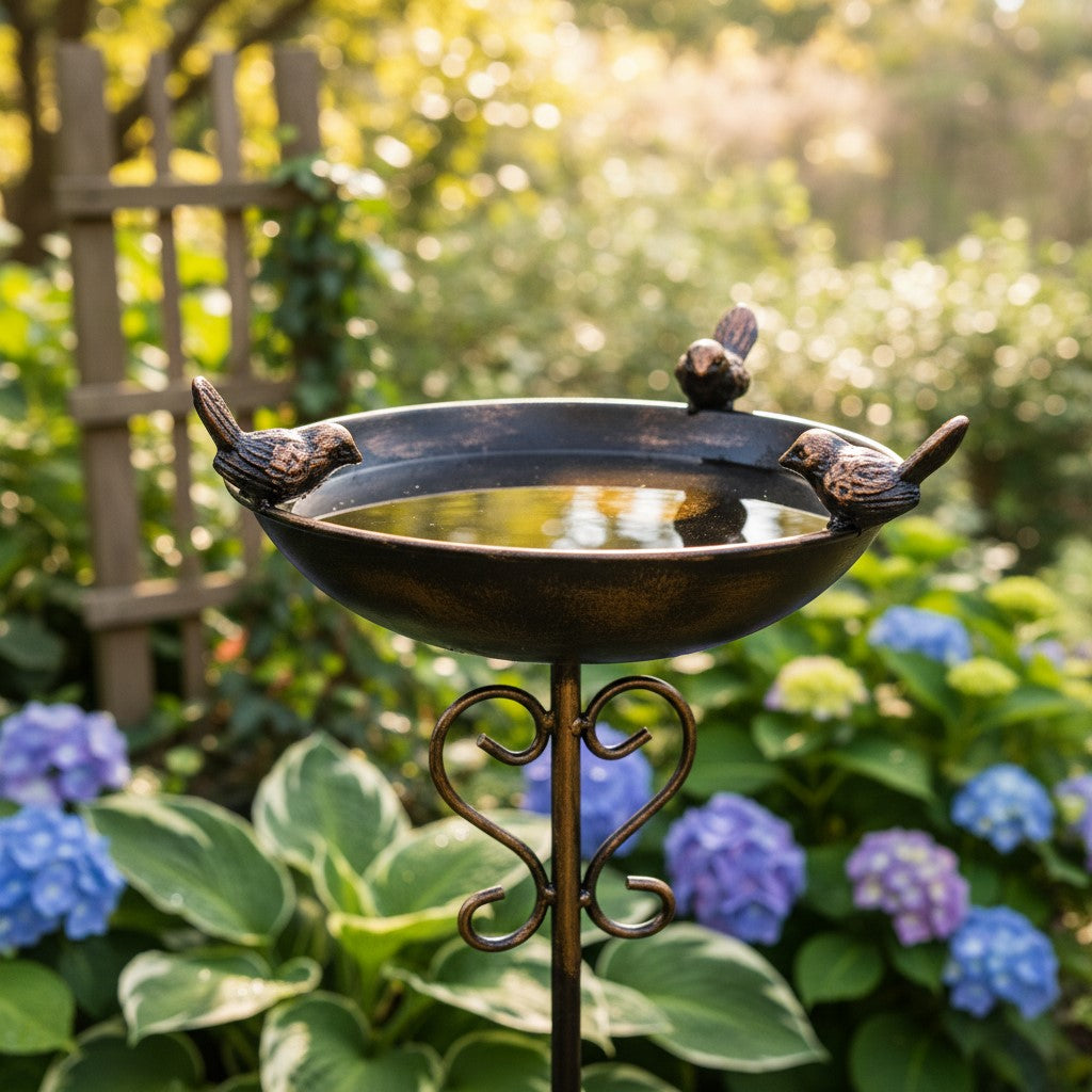 Bird Feeder Bowl on Garden Stake