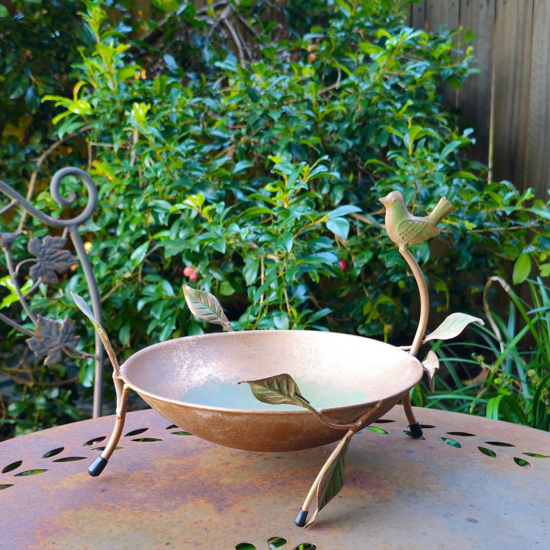 Rustic Green Bird Bath Feeder Fountain Garden Sculpture shops for Garden Decoration