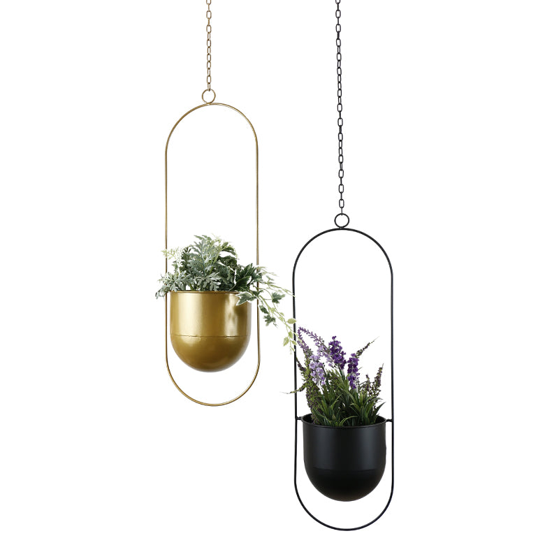 Contemporary Metal Hanging Planter
