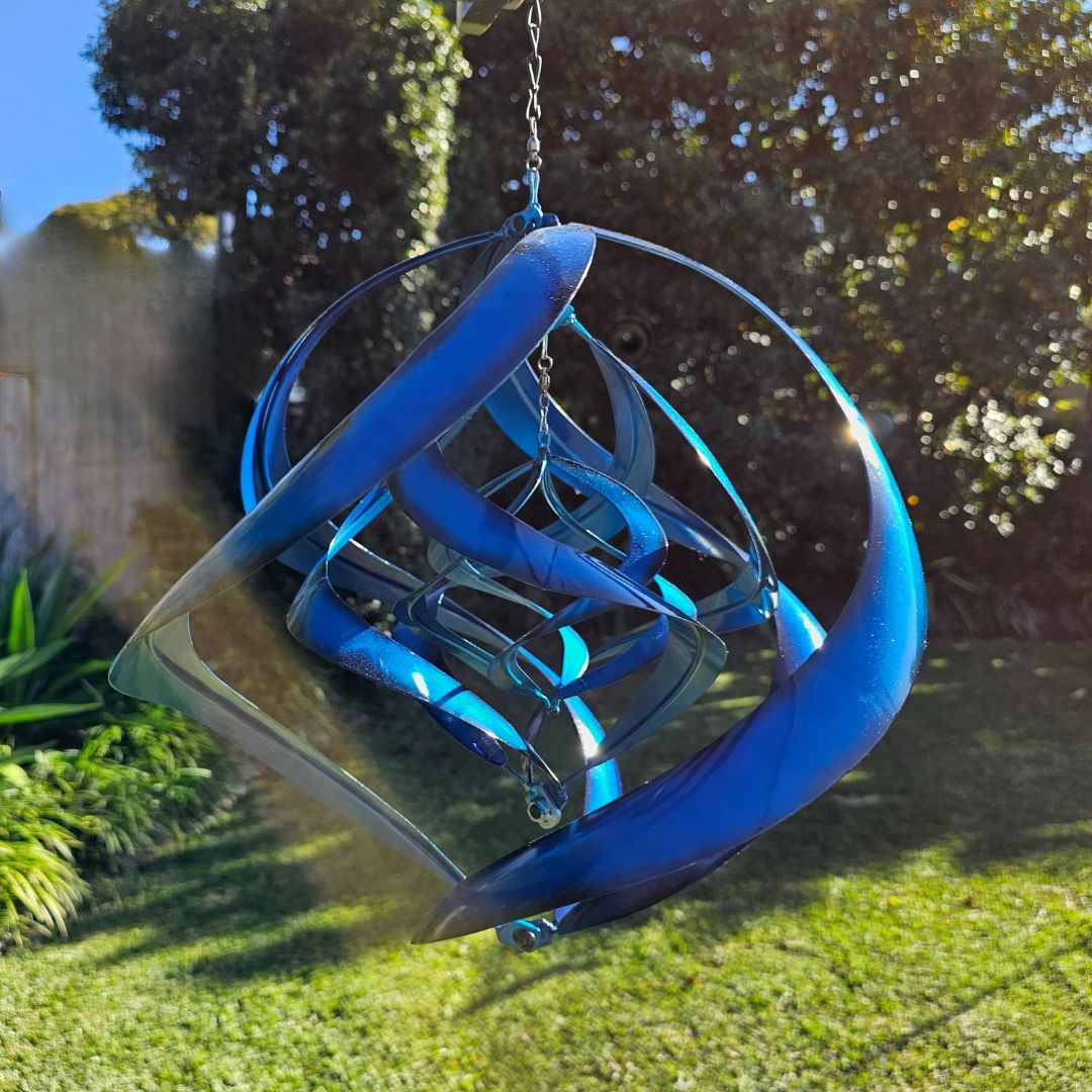Blue Mirage Triple Hanging Spinner