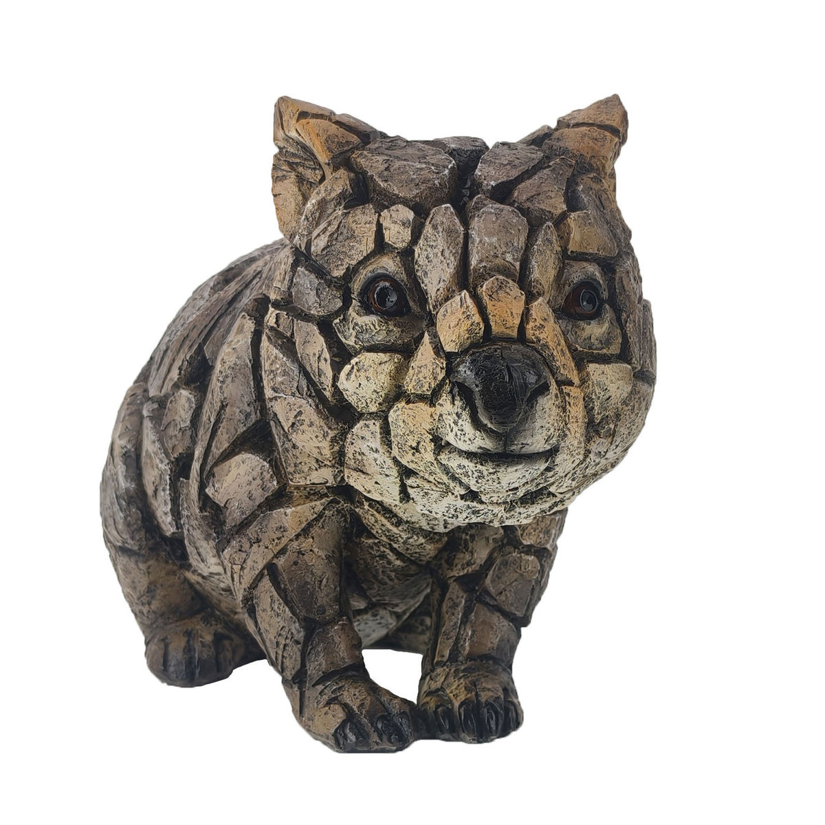 Carved-Stone Resin Wombat Figurine