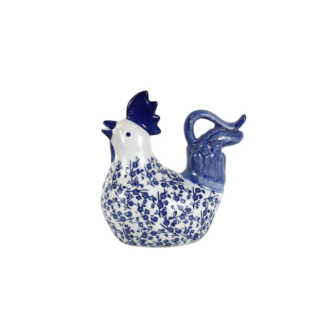 CERAMIC HEN – BLUE & WHITE
