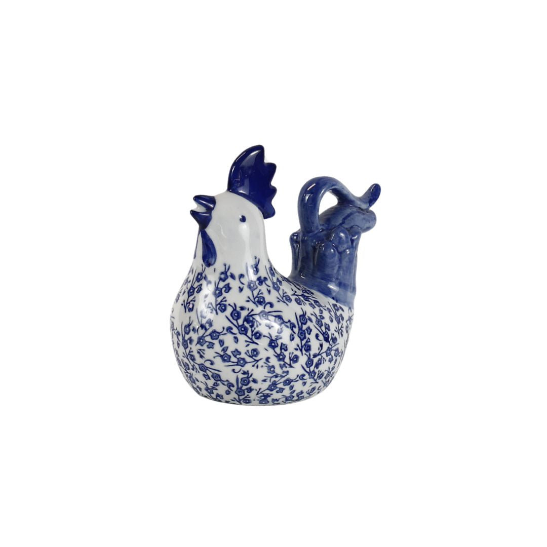 CERAMIC HEN – BLUE & WHITE