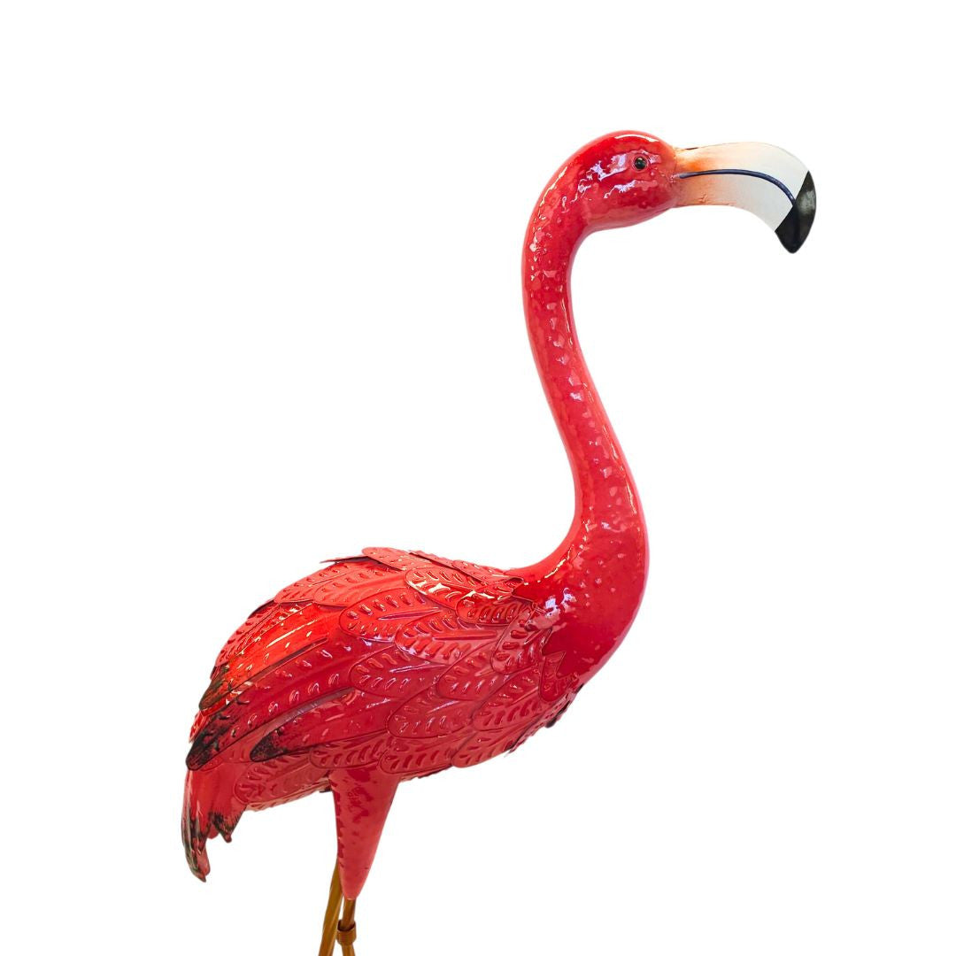 Metal Flamingo Garden Sculpture