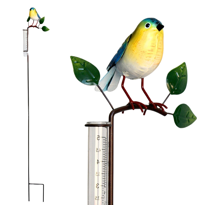 Colourful Garden Bird Rain Gauge