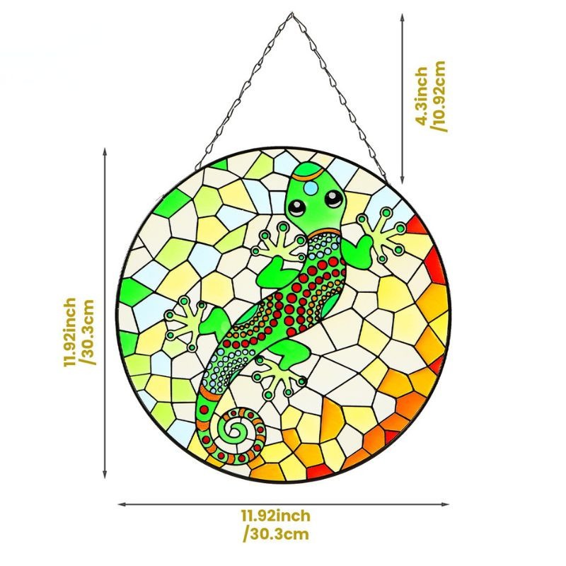 Gecko Glass Hanging Wall Art