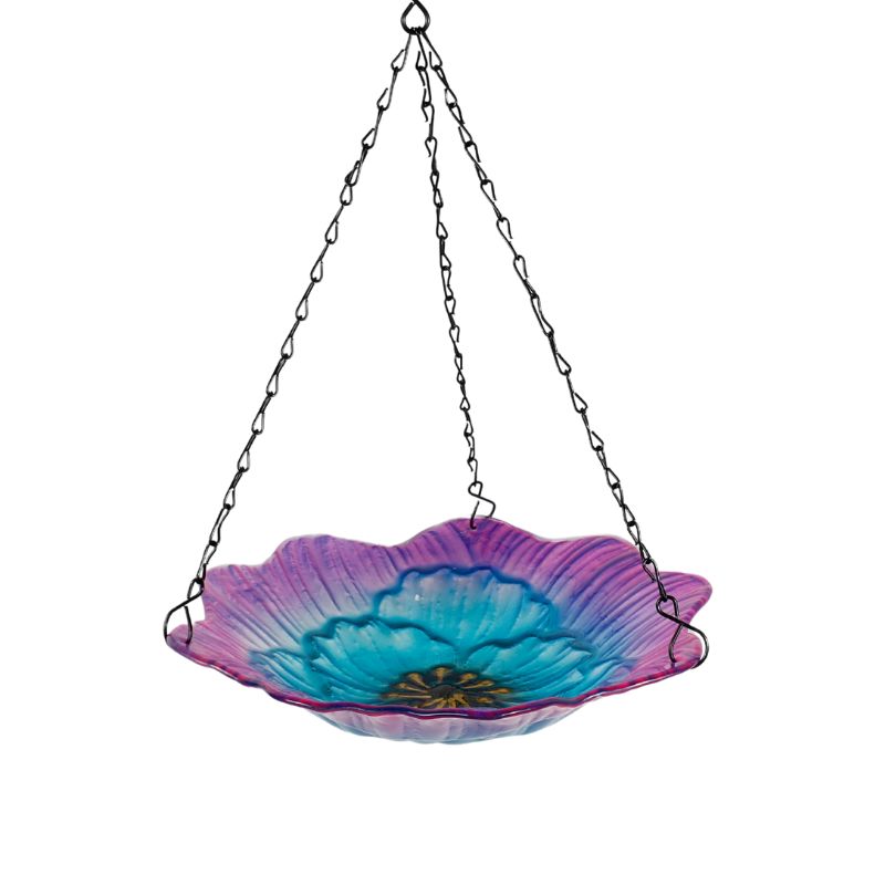 Hanging Glass Flower Bird Feeder