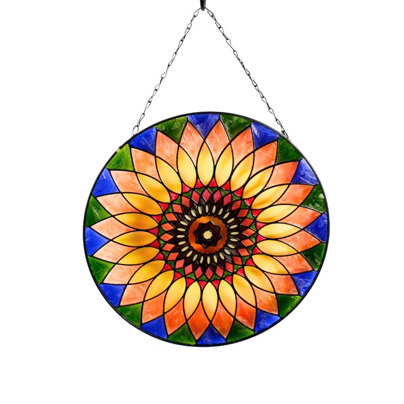 Radiant Stained Glass Sunflower Wall Art
