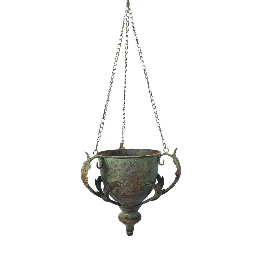 Handcrafted Metal Hanging Urn Planter