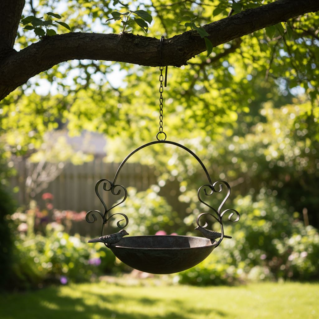 Vintage Hanging Metal Bird Feeder