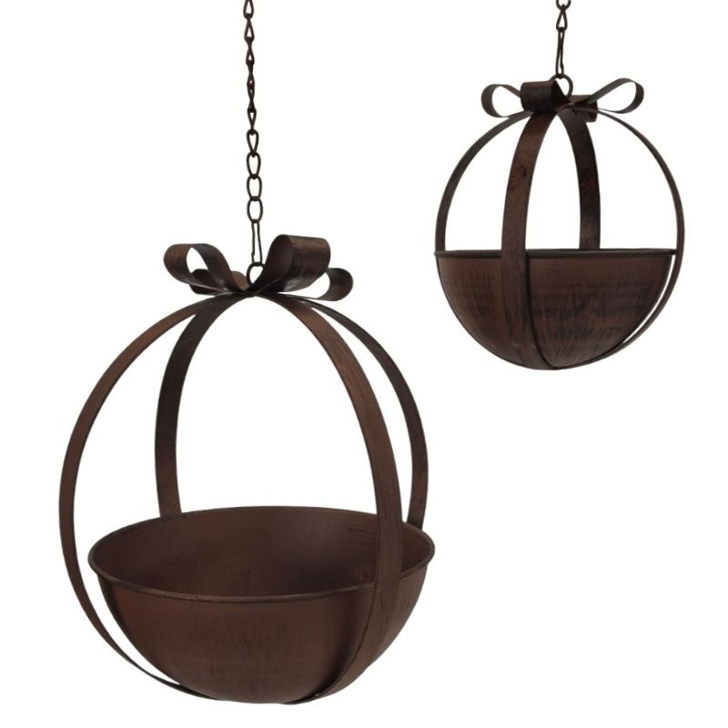 Bow & Bloom Hanging Metal Bird Bath 2 pcs