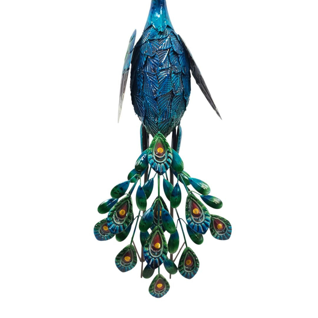 Hand-Painted Metal Peacock