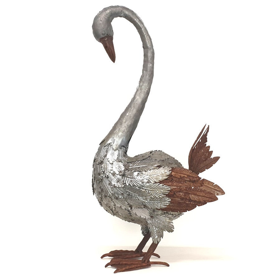 Silver Swan Garden Decor