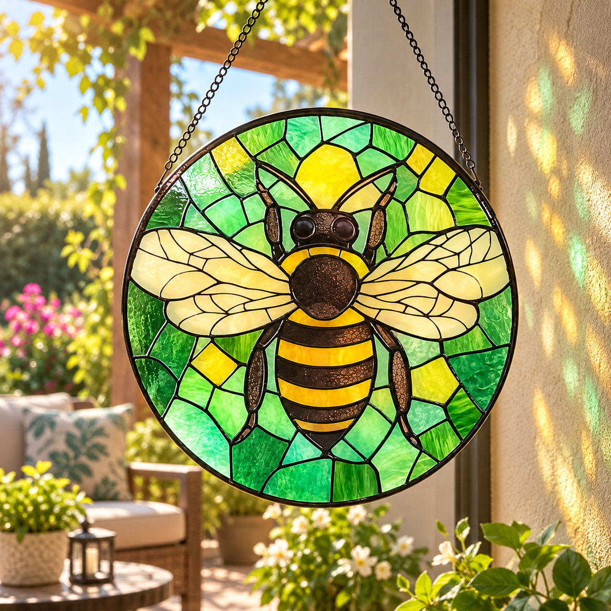 Stained Glass Bee Suncatcher