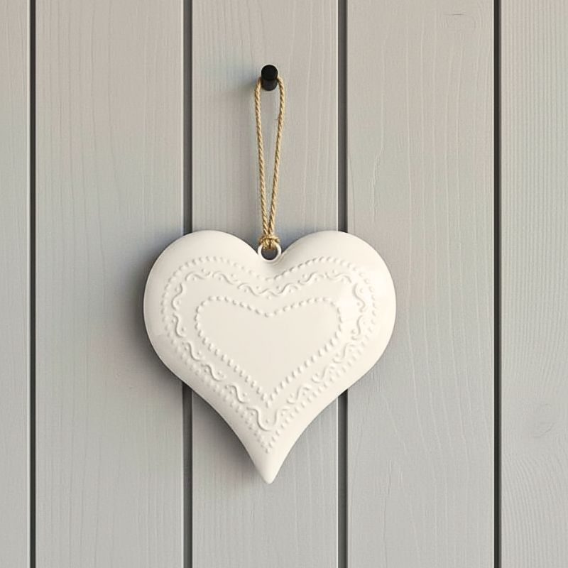Small Cream Heart Hanging Decoration