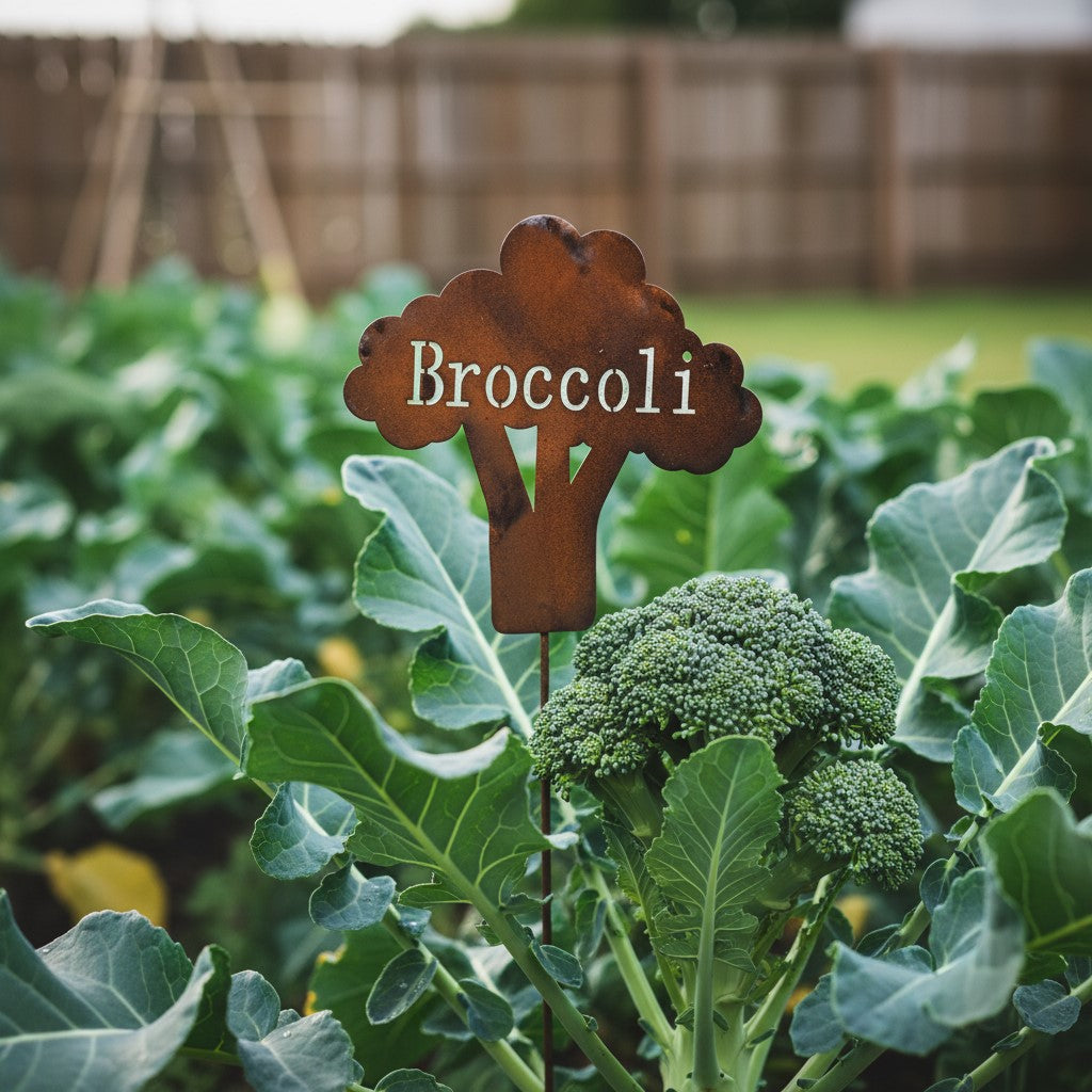 Rustic Broccoli Garden Stake