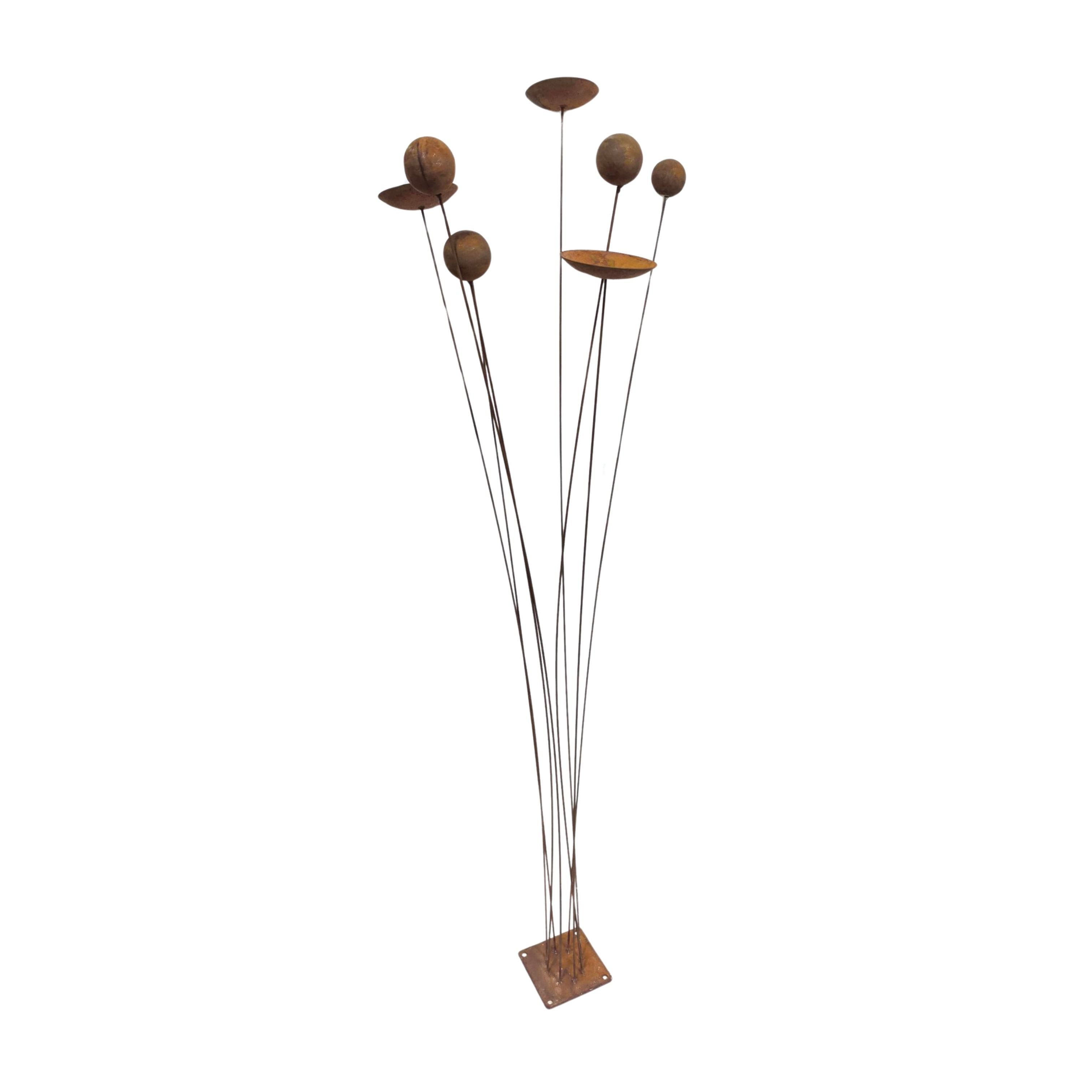 Rust Bowl & Bud Garden Stake