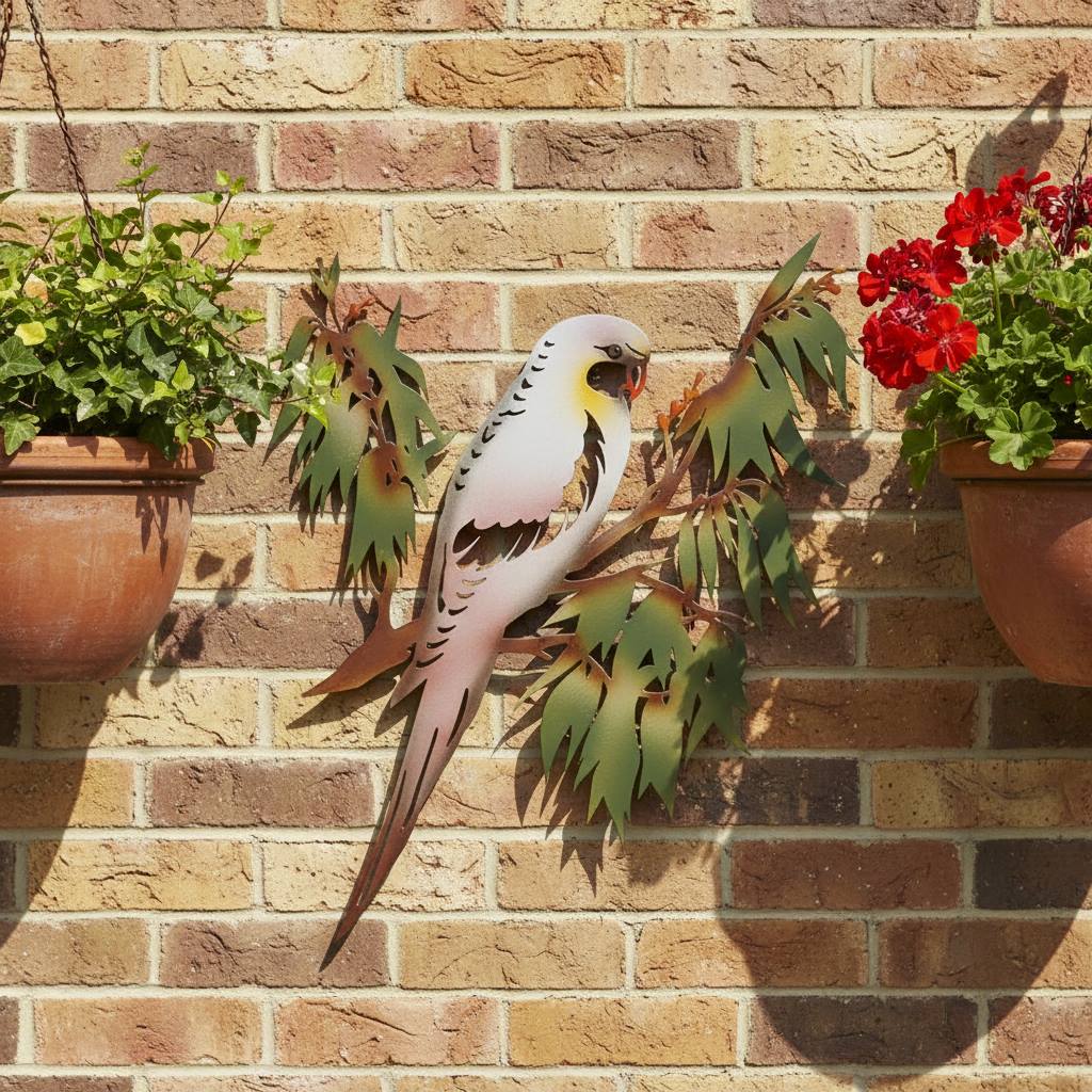 Hand-Painted Coloured Parrot Wall Art