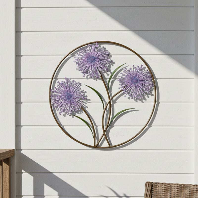 Lavender Burst Circle Wall Art