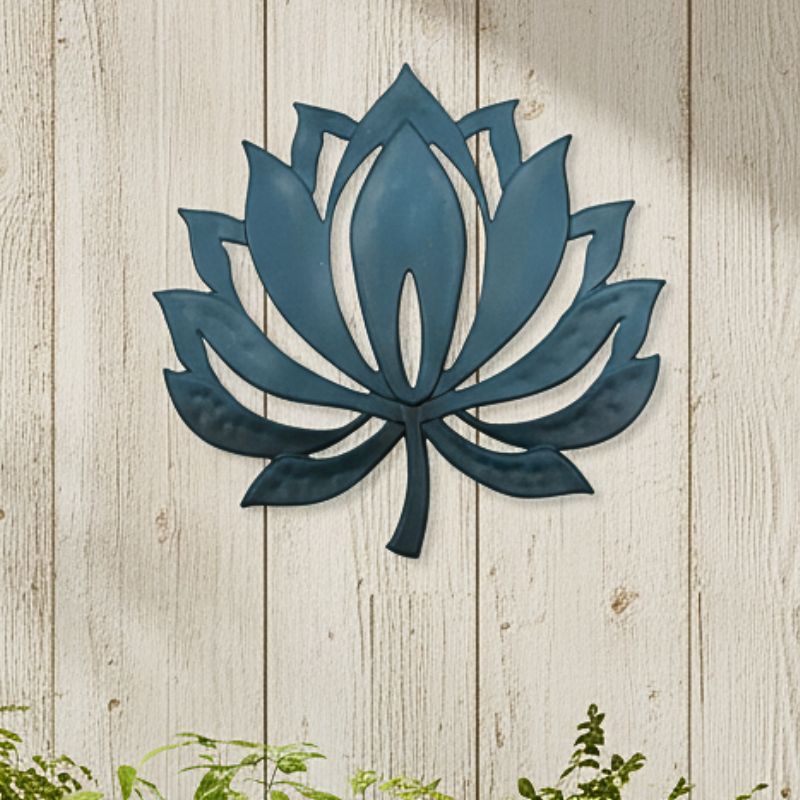 Teal Leaf Metal Wall Art