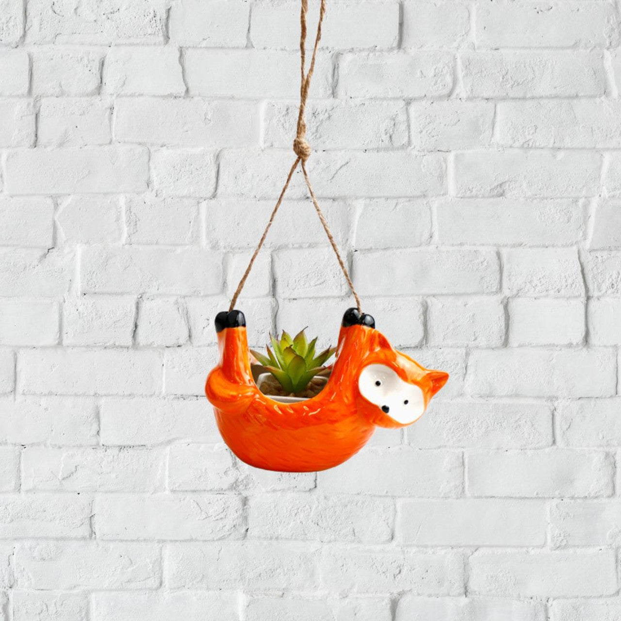 Fox Hanging Ceramic Planter