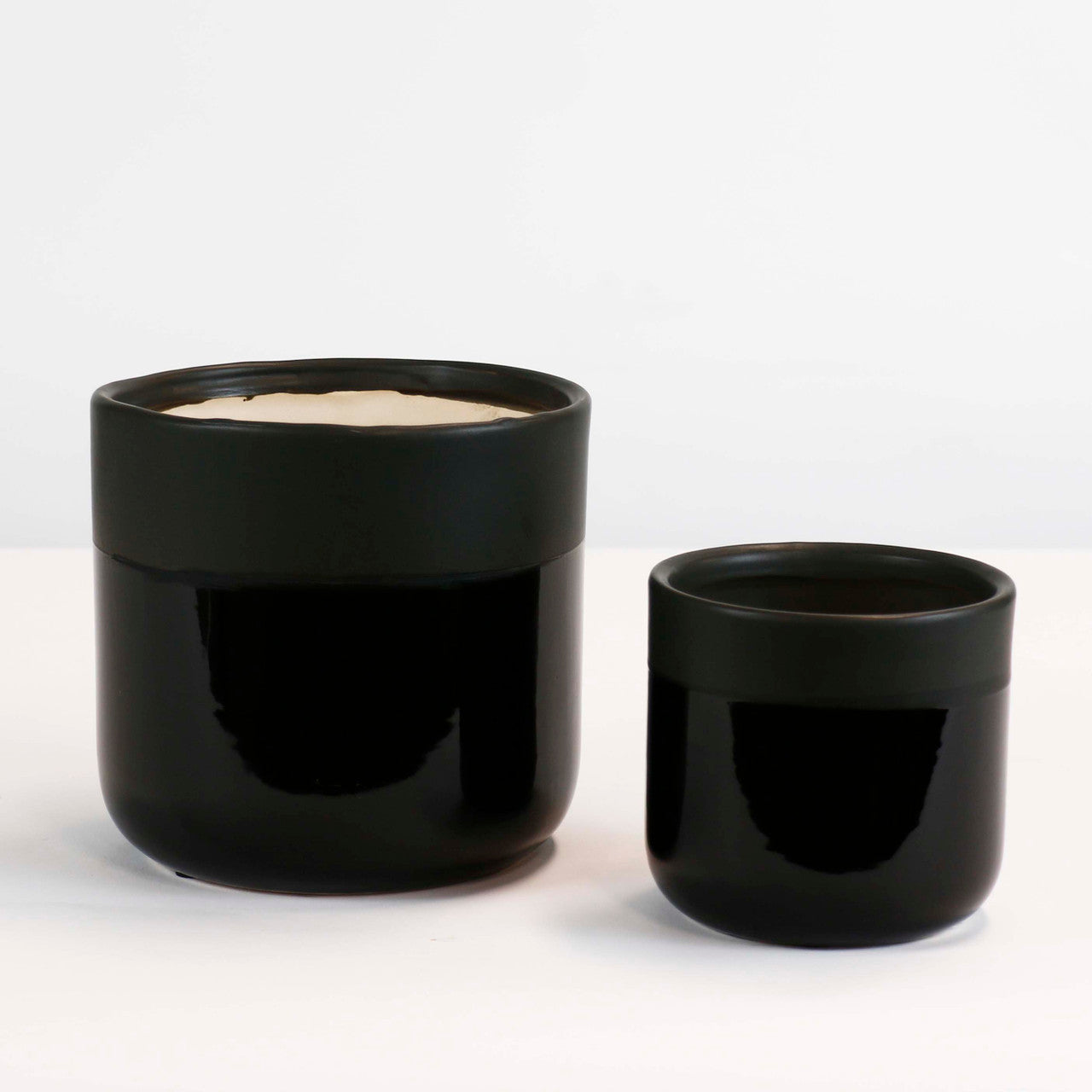 Glossy Black Ceramic Pot