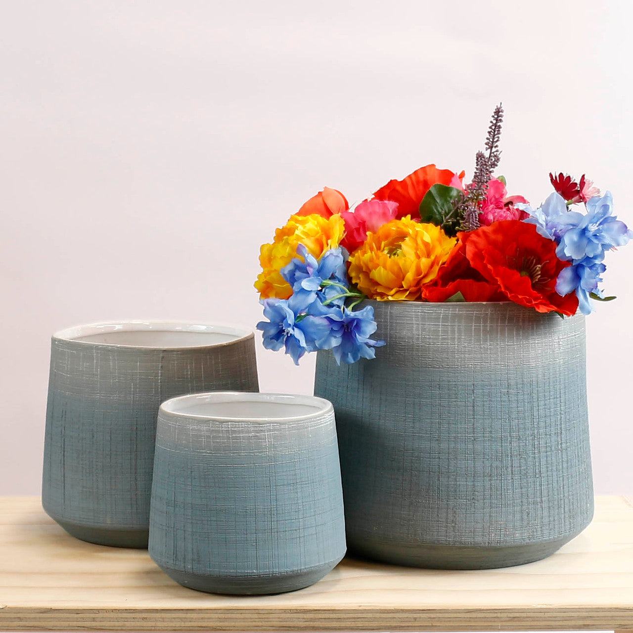 Horizon Glacier Blue Ceramic Pot