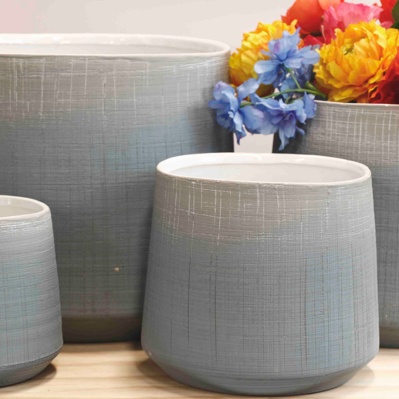 Horizon Glacier Blue Ceramic Pot