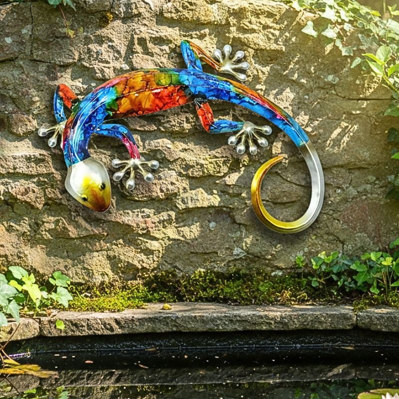 Rainbow Gecko Garden Wall Art