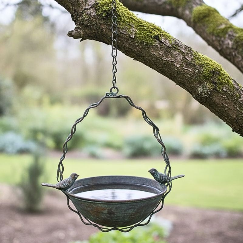 Vintage Hanging Metal Bird Feeder