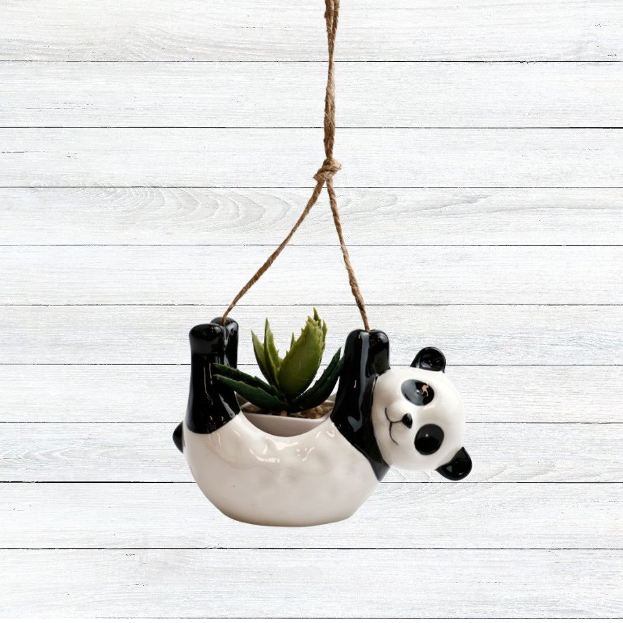 Panda Hanging Ceramic Planter