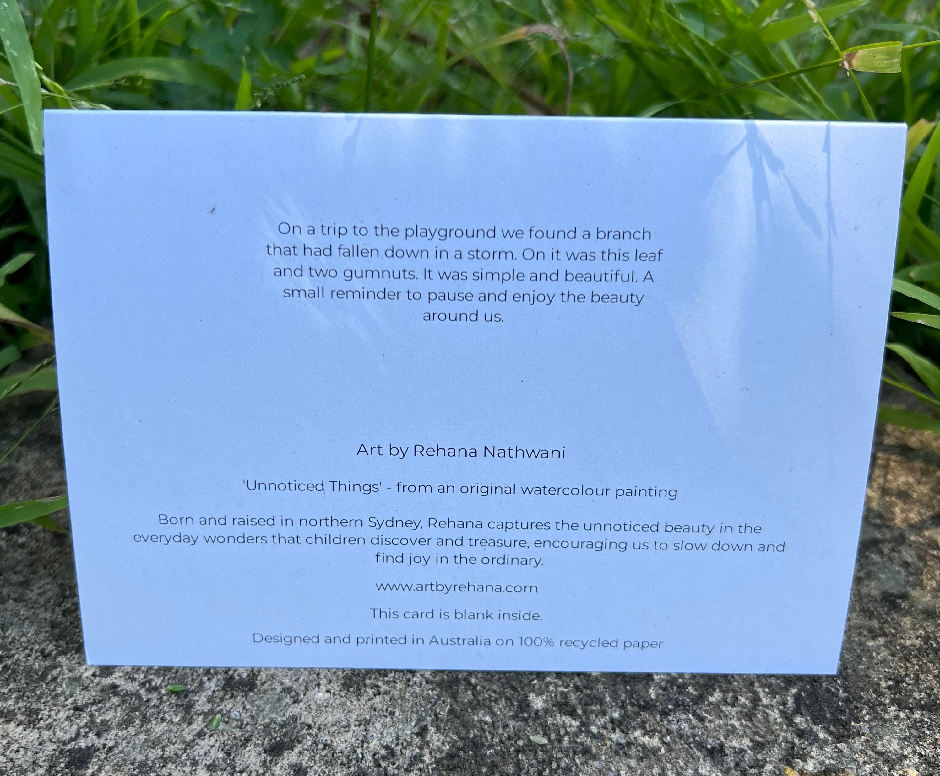 Unnoticed Things greeting card